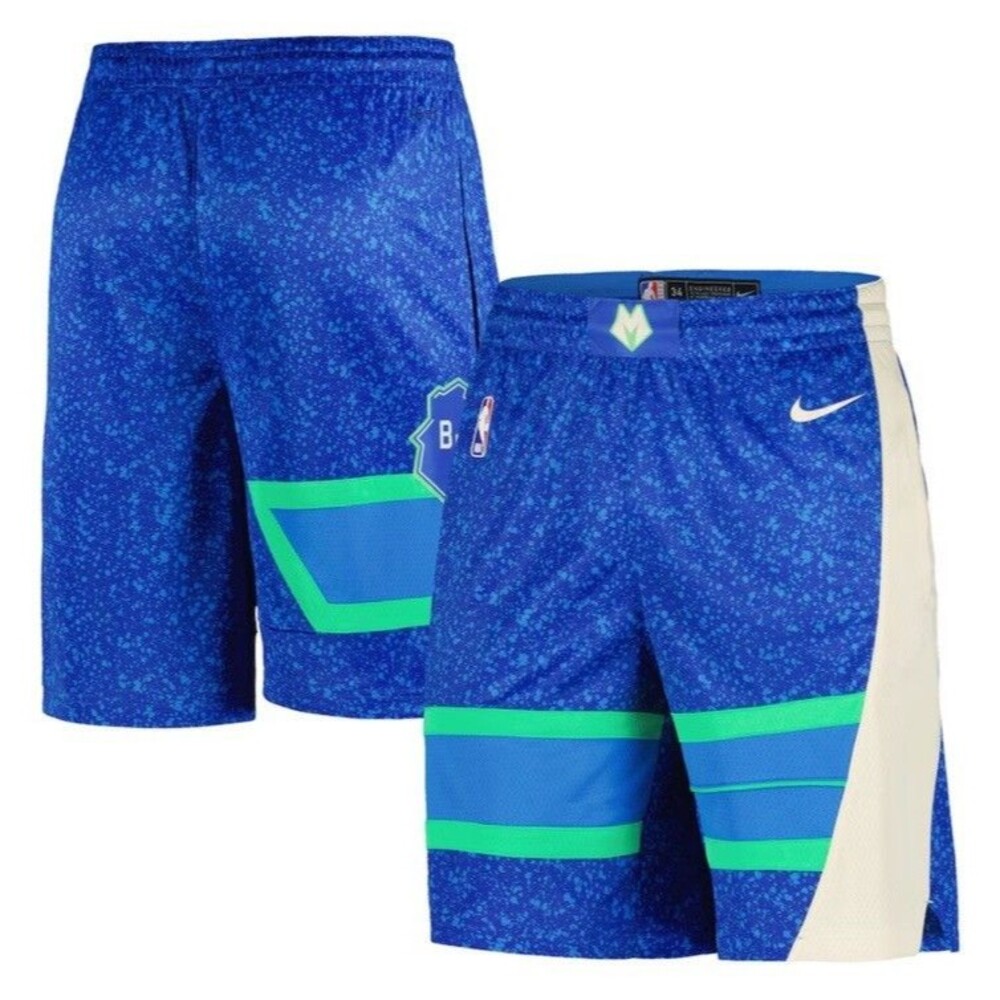 Nike Men's Royal Milwaukee Bucks 2023/24 City Edition Swingman Shorts Nwt Size S